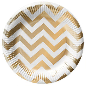 Chevron paperilautanen kulta, iso (10  kpl)