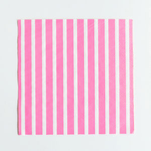 Raidallinen paperilautasliina, pinkki (20 kpl)
