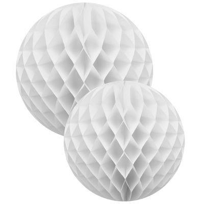Valkoinen paperipallosetti, 2 kpl