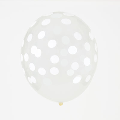 Ilmapallo valkoisella confetti-painatuksella (5 kpl)
